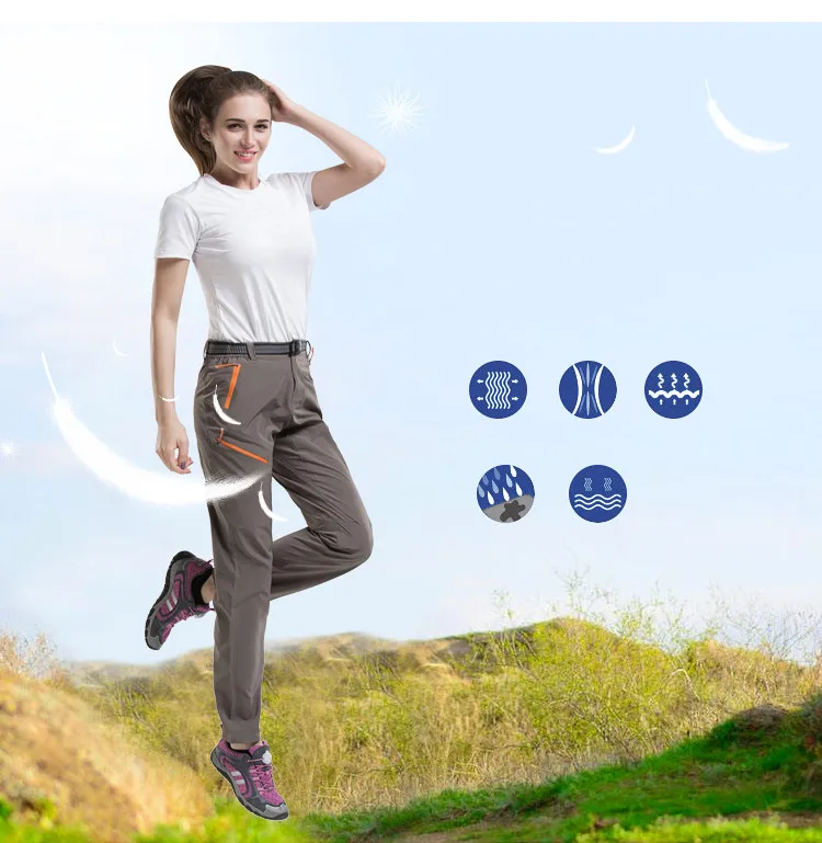 Women Pants Outdoors Elastic Stretch Pant Fishing Hiking Trekking