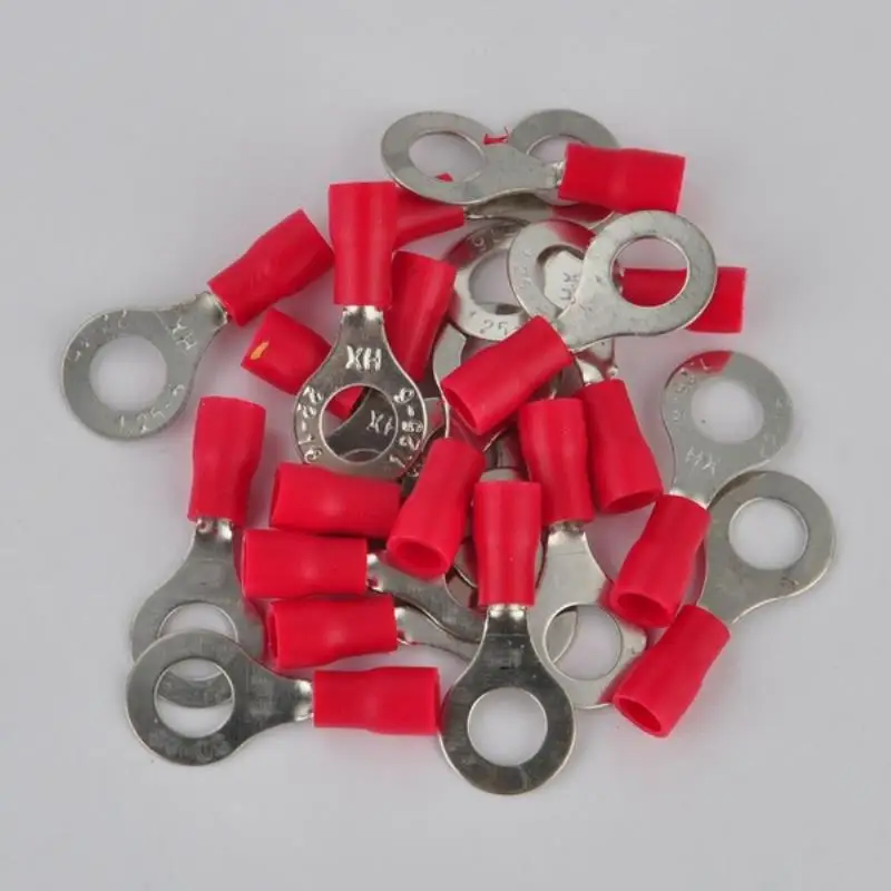 

Mayitr 20pcs RV 1.25-6 Insulated Crimp Terminals Red Ring Wire Connectors 16-22 AWG