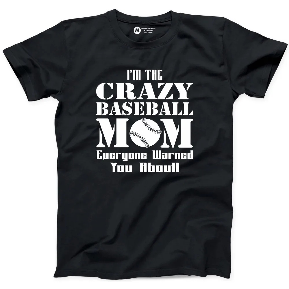 Crazy Baseball Mom T Shirt Mothers Day Gift Funny Team Player Fashion