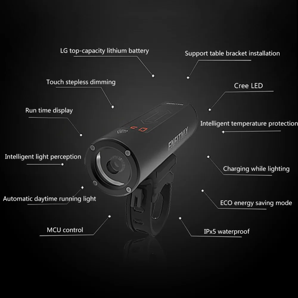 Cheap 2018 New Light Smart Headlights Enfitnix Navi600 USB Rechargeable Road Mountain Bike Smart Headlights for Bicycle Accessories 0