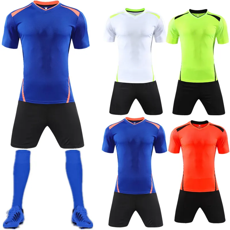 Customize professional adult kids breathable soccer set 17 18 Soccer Shirts uniforms kids kit football tracksuit QD008