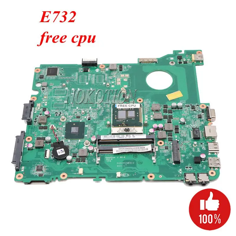 NOKOTION MBNCA06001 материнская плата для ноутбука ACER eMachines E732 материнская плата DA0ZRCMB6C0 HM55 DDR3 Бесплатный процессор