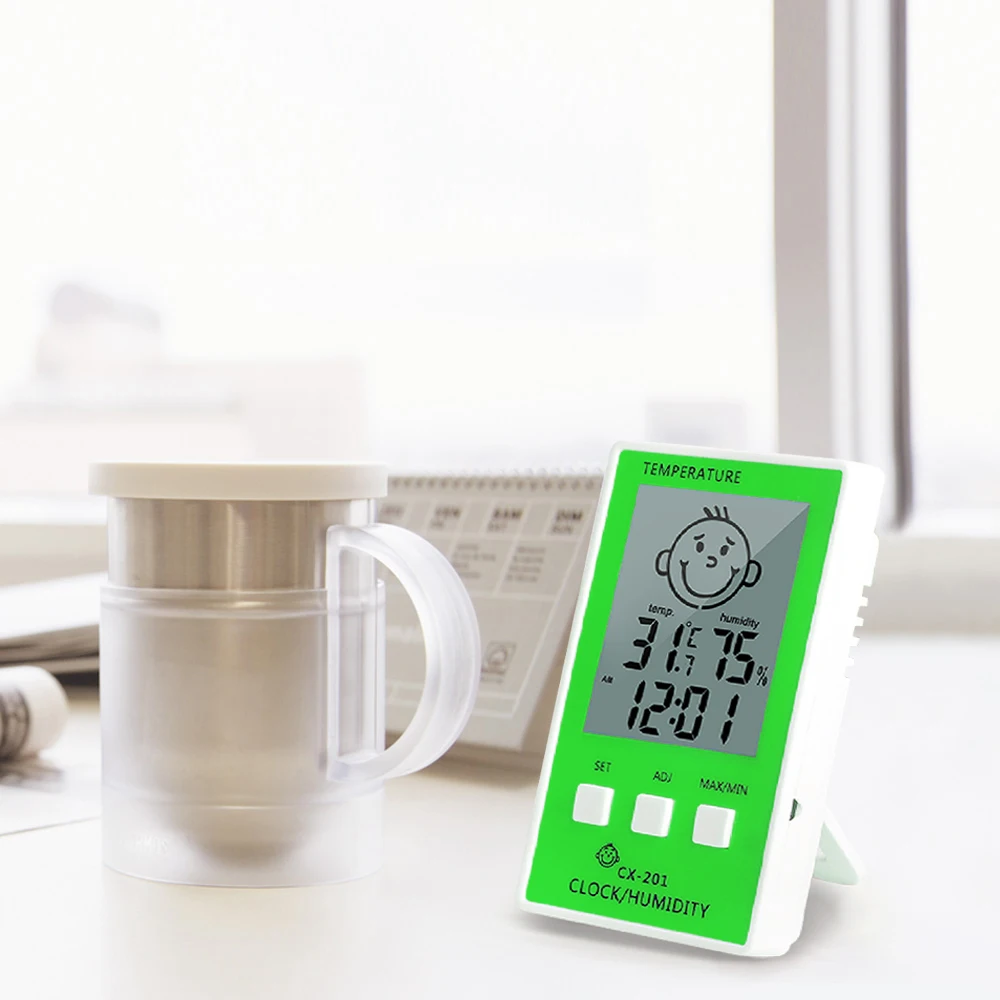 Цифровой ЖК термометр гигрометр часы измерение температуры и влажности удобный