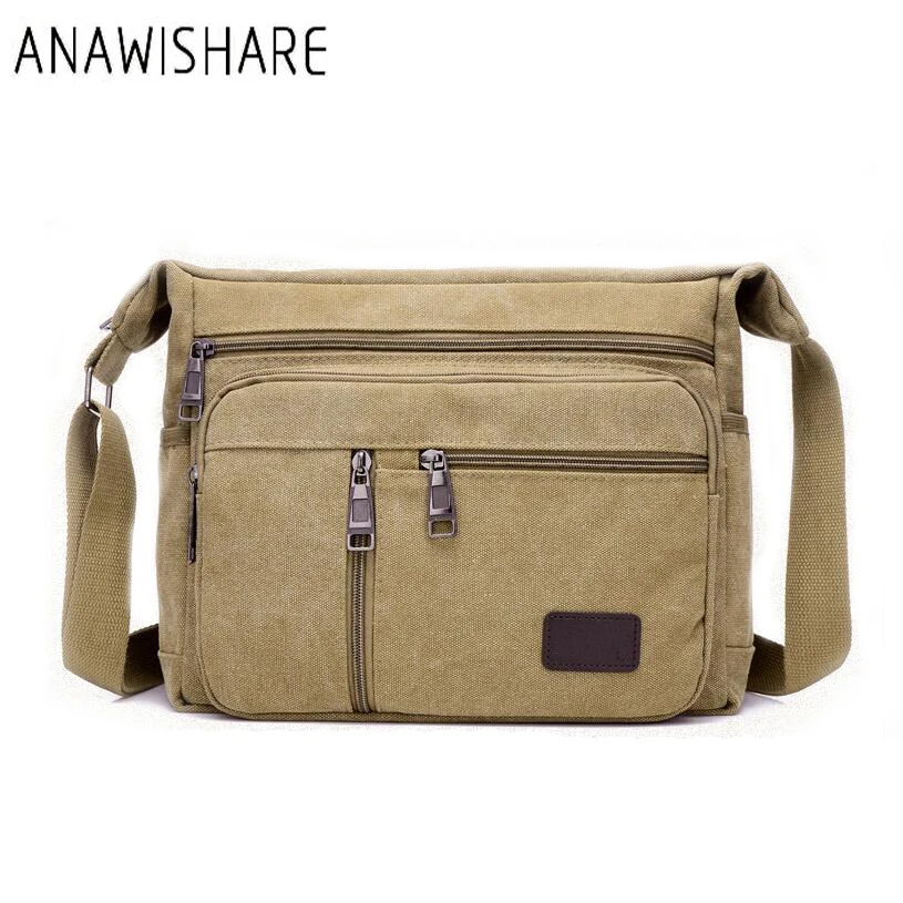 

ANAWISHARE Vintage Men Messenger Bags Canvas Crossbody Bags For Men Shoulder Bags Business Men Handbags High Quality Yt66