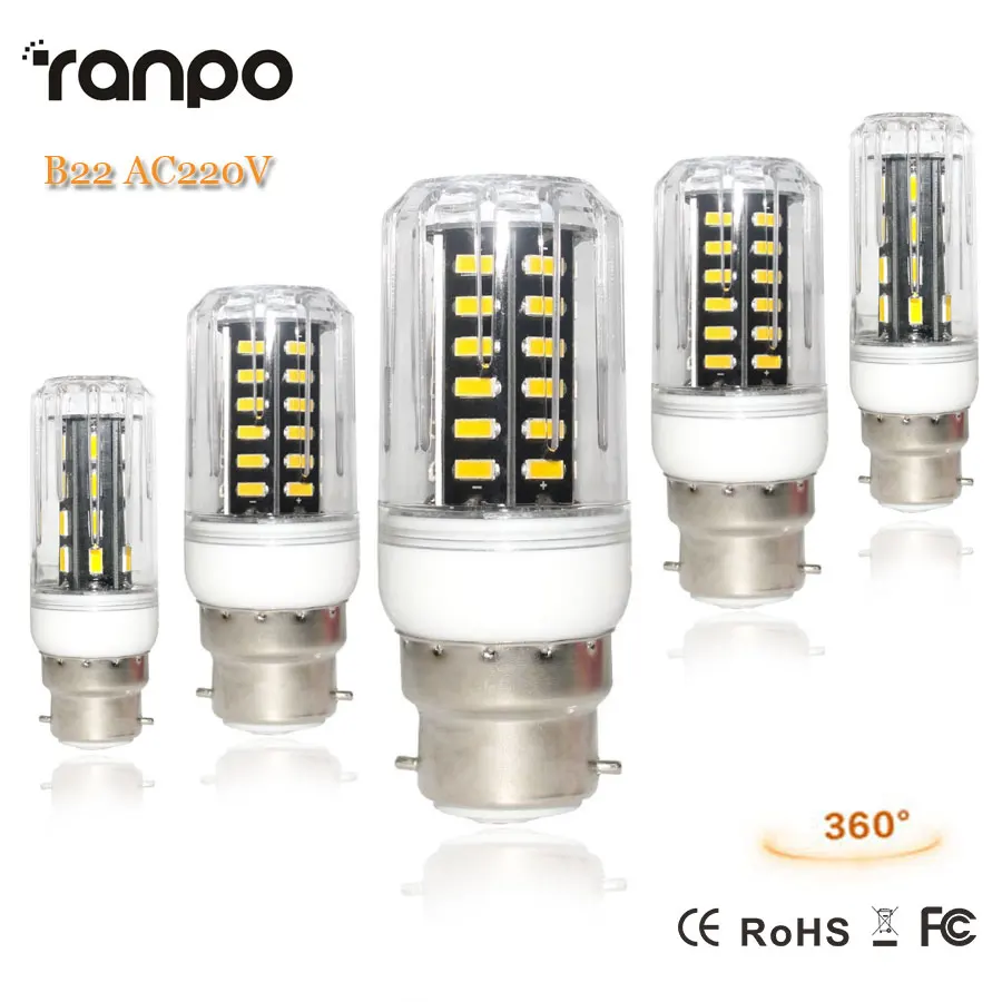 Светодиодная лампа B22 с байонетным креплением 7 Вт 12 15 24 7030 7020 SMD 220 В переменного