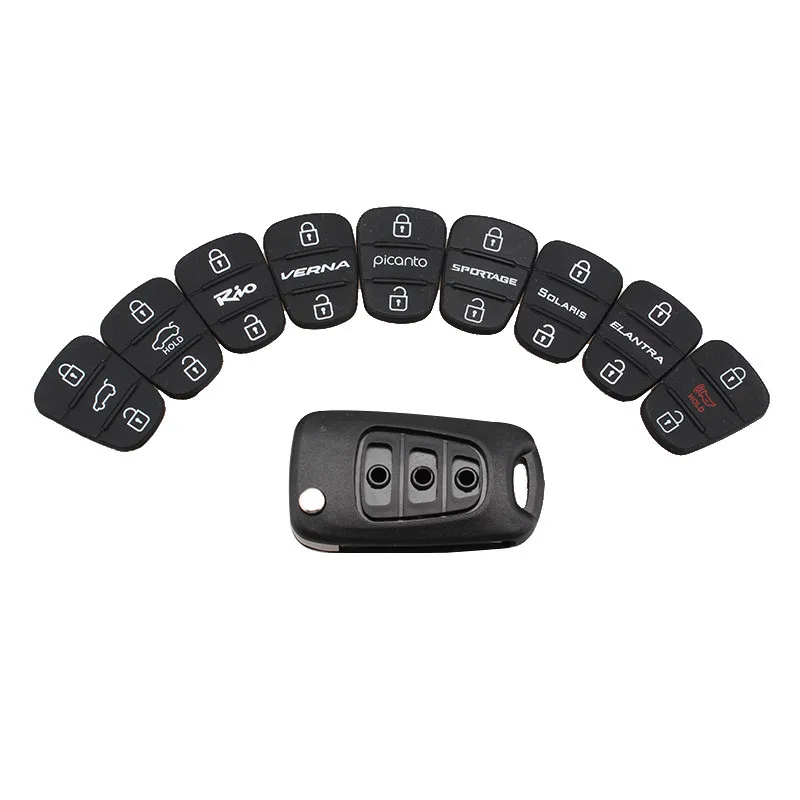 

2/3Buttons Folding Remote Key Rubber Button Pad For Hyundai I30 IX35 I20 For KAI K2 K5 Picanto RIO Sportage key pad