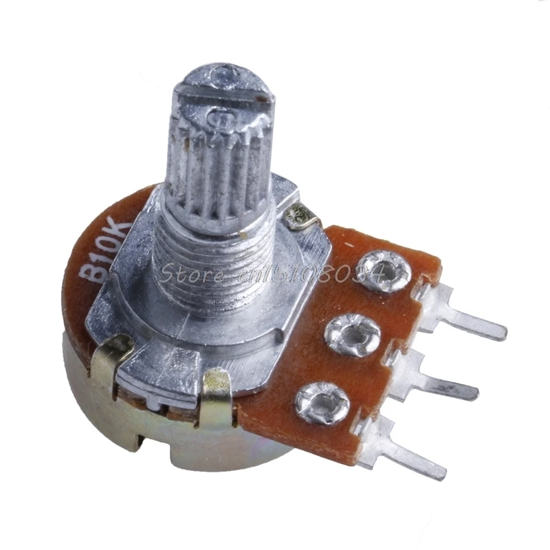 5Pcs B10K ohm Linear Taper Rotary Potentiometer Panel Pot 15mm New G08 Whosale&DropShip|Потенциометры| |