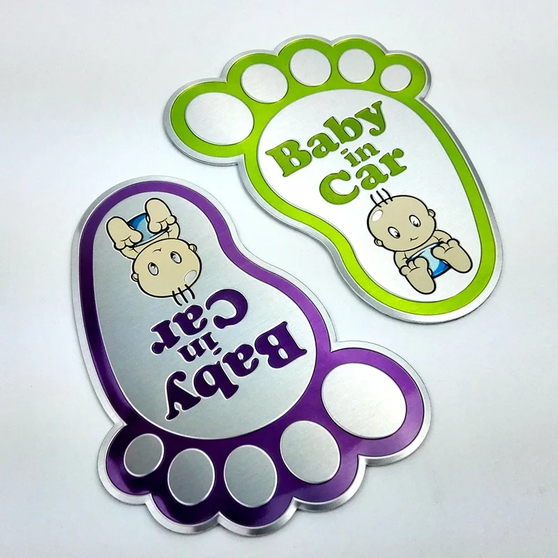 

Car metal Sticker "Baby In Car" Reflective Safty Warning KIDS ON BOARD children in car on the Window Rear Windshield Cute