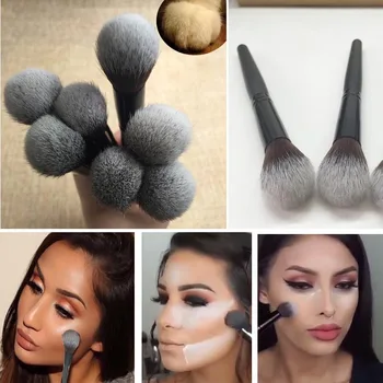 

Professional 1pcs Black Wood Handle Beauty Face Brush Foundation Brushes Single Makeup Brushes Tools