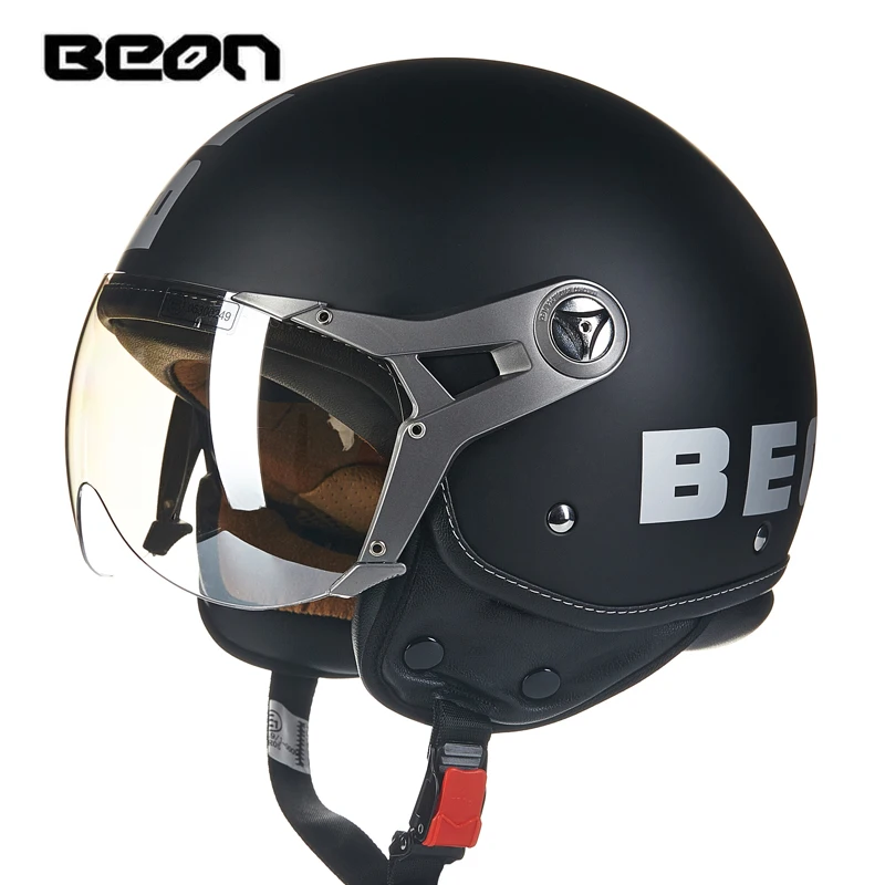 Унисекс BEON летний винтажный мотоциклетный Байкерский шлем 3/4 лицевой шлем Casco capacete DOT одобренный всесезонный для B100 - Цвет: 4