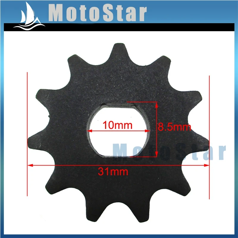 Black T8F Chain 11 Tooth Sprocket Motor Engine Pinion Gear For MY1020