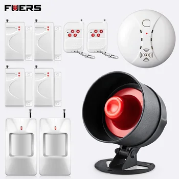 

Fuers 120dB Anti-theft Alarm Siren Garage Smoke Fire Detector Sensor Wireless Home Security Surveillance Monitor Alarm System