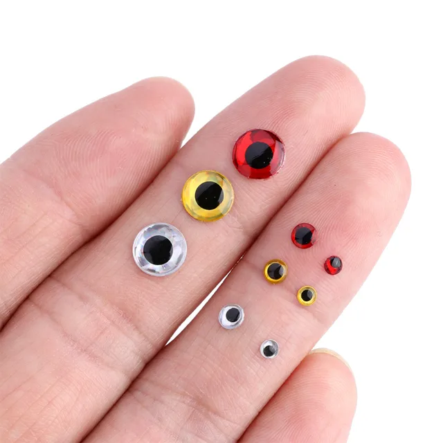 100pcs Fishing Lure eyes 4mm/8mm/3mm Realistic Artificial Holographic