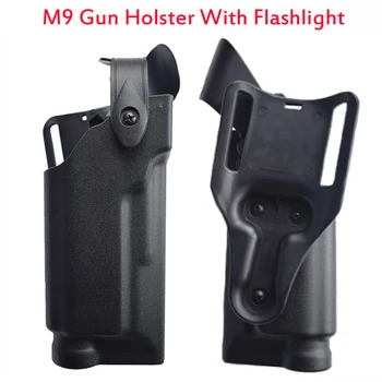 

Army Military Accessories Beretta M9 92 96 Gun Holsters With Flashlight Tactical Hunting Airsoft Pistol Quick Drop Belt Holsters