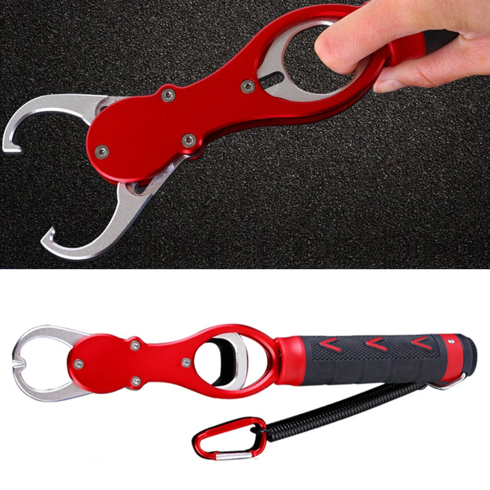 

Outdoor High Elastic Double-open Controller Tension Scale Fish Lip Grabber Non Slip Small Grip Aviation Aluminum Tool Anti-lost