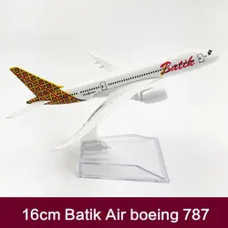 16 см батик Air Airlines модель самолета Boeing 787 металл литья под давлением авиационная модель Индонезия B787 Airways модель самолета масштаб