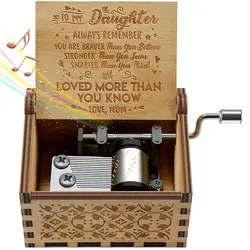 Новый Ретро Музыкальная шкатулка с гравировкой деревянная ручная кривошипная музыкальная шкатулка любовь мама папа подарки на день