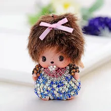 Новое поступление изысканный творческий брелок мультфильм Monchhichi дизайн ретро горный хрусталь брелки для Wmoen кошелек сумка подвески ювелирных изделий