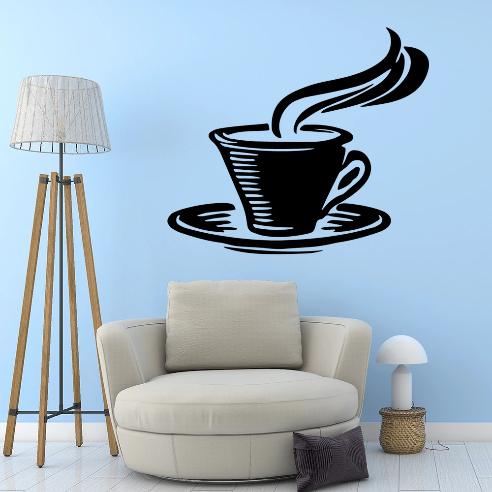 DIY Art coffee Removable Pvc Wall Stickers Pvc Wall Decals Bedroom Nursery Decoration