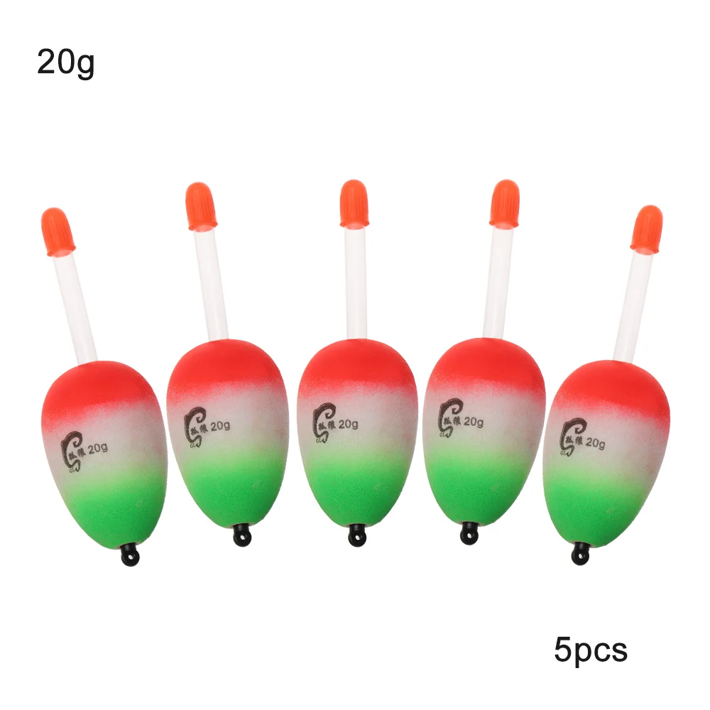 5 шт./компл. EVA светящаяся плавающая поплавки море рыболовная удочка ярких Жесткий Хвост живота поплавки 10 г/15 г/20 г/30 г/40 г/50 г/80 г/90 г/100 г - Цвет: 20g