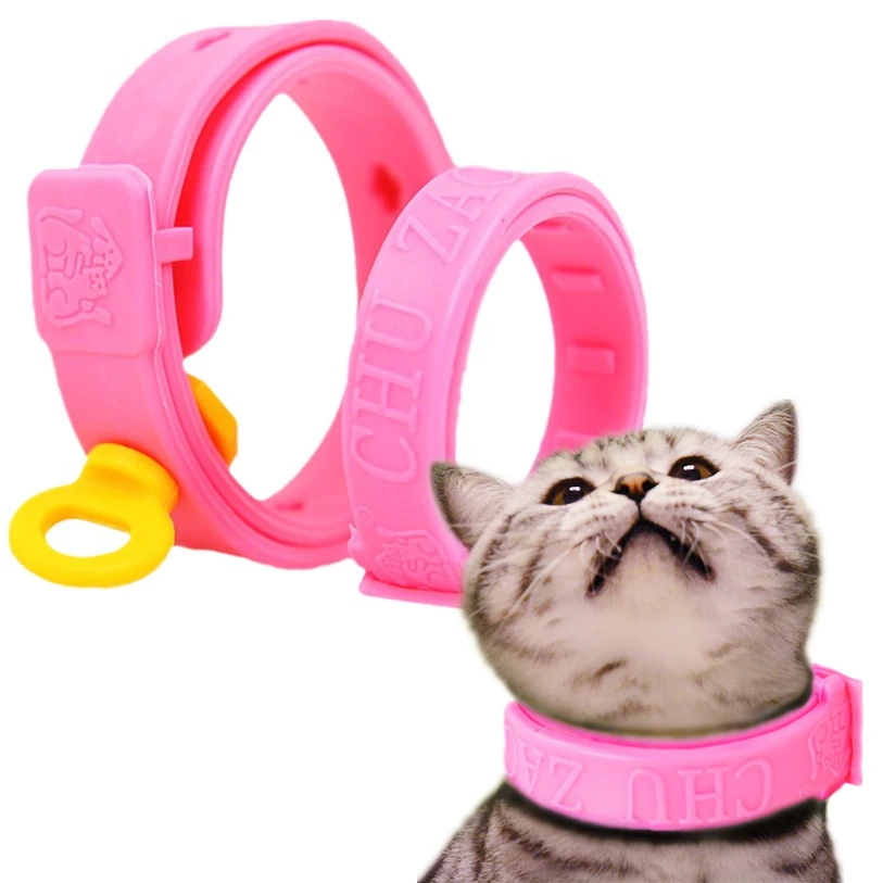 22cm/28cm Soft Rubber Pet Cat Flea Collar Adjustable Practical Tick Mite Louse Reject Collar For
