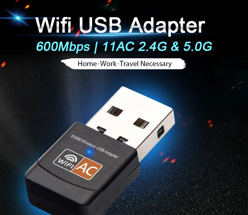 USB WiFi адаптер Ethernet Wi Fi адаптер USB Lan Карта 5G сеть 600 Мбит/с двухдиапазонный беспроводной Wi-Fi адаптер Антенна Wifi приемник