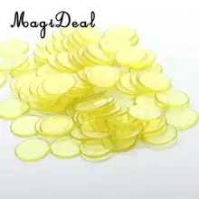 MagiDeal 100 шт./лот прозрачный желтый Пластик бинго фишки 3/4 дюймов для классной комнаты вечерние Клубные пивной бар игры карточные игры Забавные игрушки времени