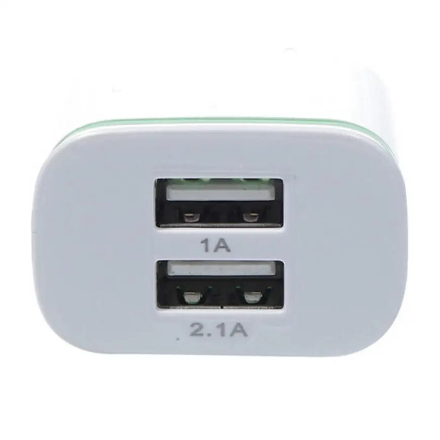 Зарядное устройство сетевое с двумя USB портами и светодиодной