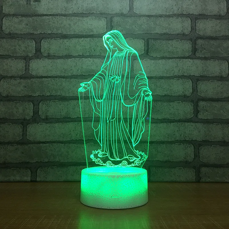 Blessed Virgin Mary, 7 цветов, светодиодные ночники для детей, сенсорные светодиодные Usb настольные лампы, лампа для сна, ночник, Прямая поставка