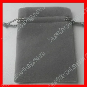 

(100pcs/lot) small grey velvet bag for jewelry and gift