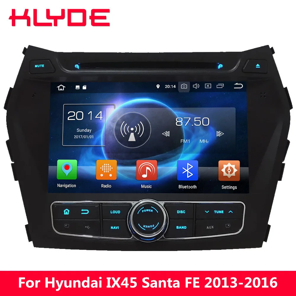 

KLYDE 8" Octa Core PX5 4G Android 7.1 8 4GB RAM 32GB ROM Car DVD Multimedia Player For Hyundai IX45 Santa FE 2013 2014 2015 2016