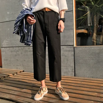 

2019 Men's New Style Fashion Letter Printing Cotton Casual Pants Leisure Loose Trousers Black/green Color Haren Pants Size M-2XL