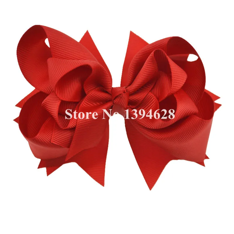 

$1/1PCS 5 inches 3 Layers Solid Red Kids Bows With 6cm Clips Boutique Ribbon Bows For Girls Hair Accessories