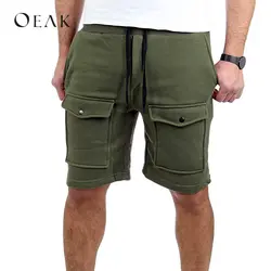 OEAK 3XL Хлопок повседневные шорты летние мужские по колено брюки для девочек до середины талии на шнурке шорты женщин сплошной шнурок