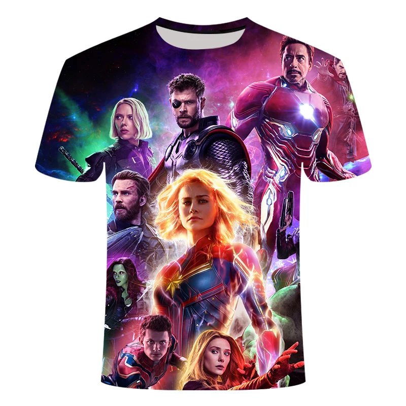 

2019 NEW Marvel Avengers 4 final t shirt 3d printing superhero America T shirt Cosplay T shirt men new summer fashion t shirt