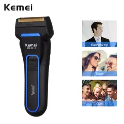 Kemei Перезаряжаемые электробритвы с поршневые лезвия Двойной глав бритвы Для мужчин бритья машины Борода волос триммер 49