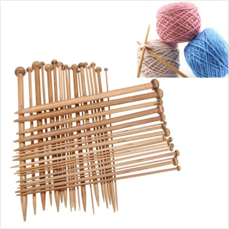 18 Sizes Carbonized Bamboo Handle Crochet Hooks Knit Weave Yarn Craft