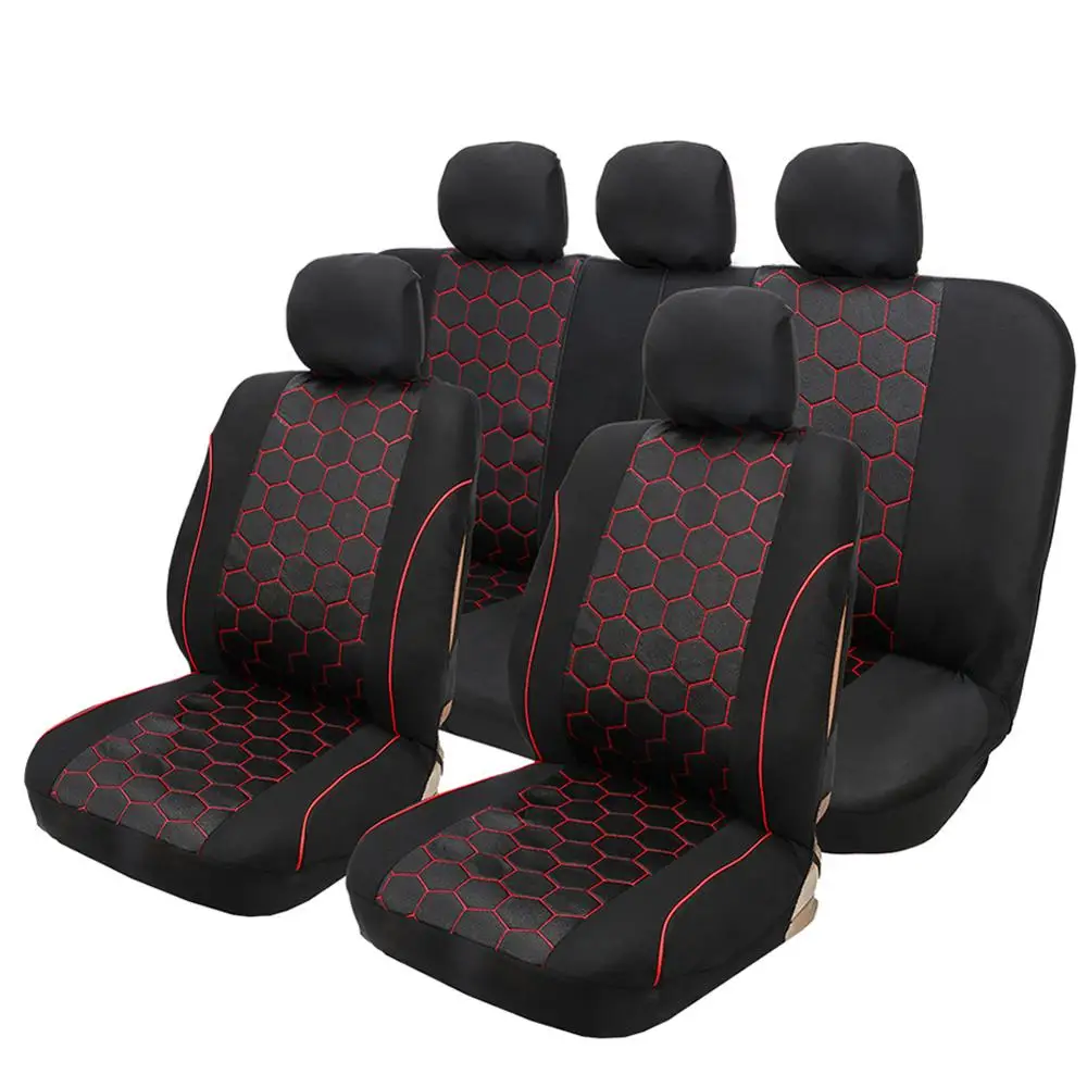 

9 PCS Universal Automobiles Seat Covers Fit Most Cars PU Leather Interior Accessories Car Seat Protector auto covers