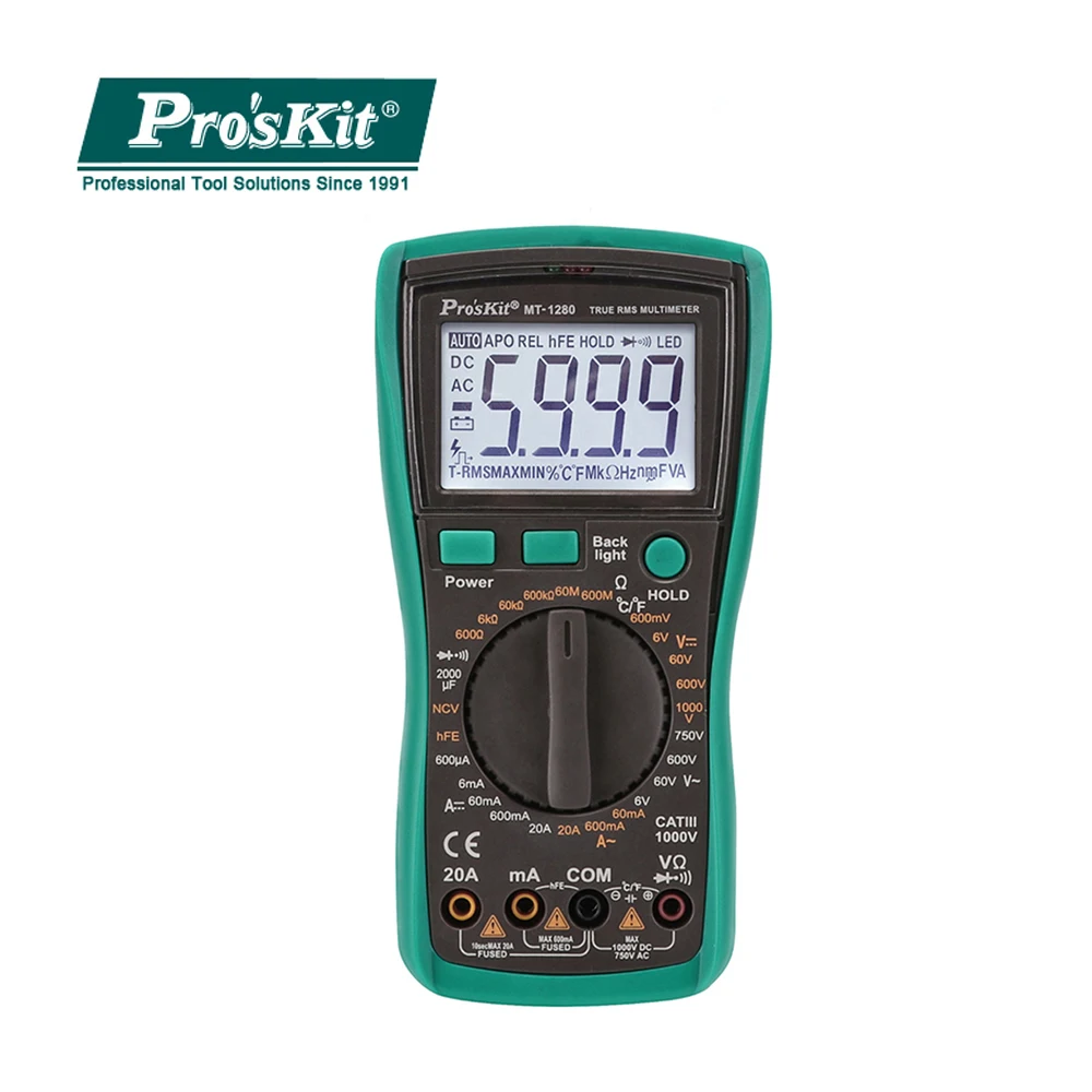 

Electronic Multimeter Po'sKit MT-1280-C High Precision Automatic Digital DC AC Voltage Current Capacity Resistance Tester