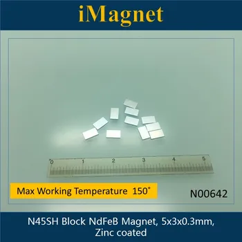 

N00642 200pcs N45SH Block Rare Earth Neodymium Magnet,5x3x0.3mm,Cuboid Ndfeb Magnet ,Home Decorations Fridge,Fridge Magnet