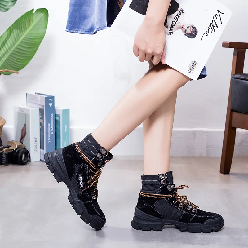 Farbe Stiefel Schwarzes Martin Stiefel Wilden Nicht Feste Trend Retro Mode Frauen Casual Stil slip Herbst Komfortable Einfache 2018 brown Neue CSxqfwXfR