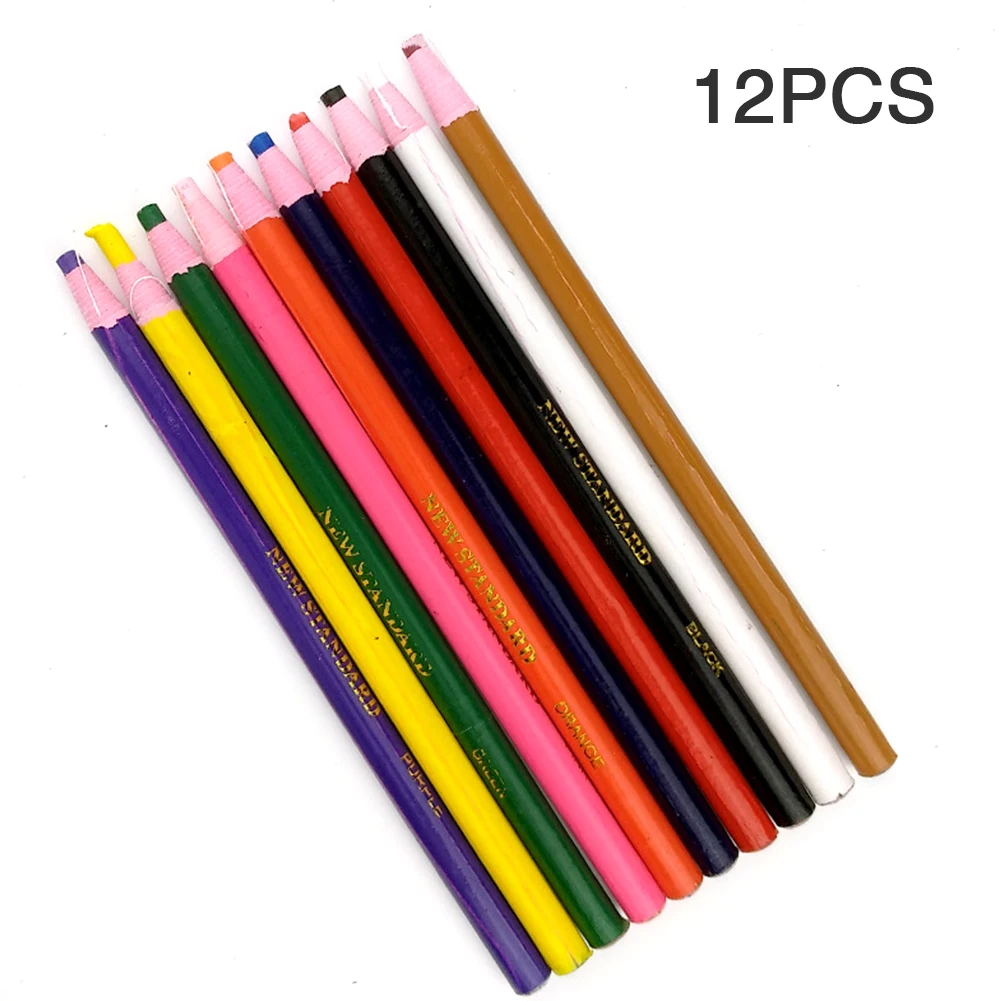

12pcs/set For Tailors Accessories Garment Hand Tearing Multicolor Point Fabric Cutting Drawing Sewing Chalk Pull Marker Pen