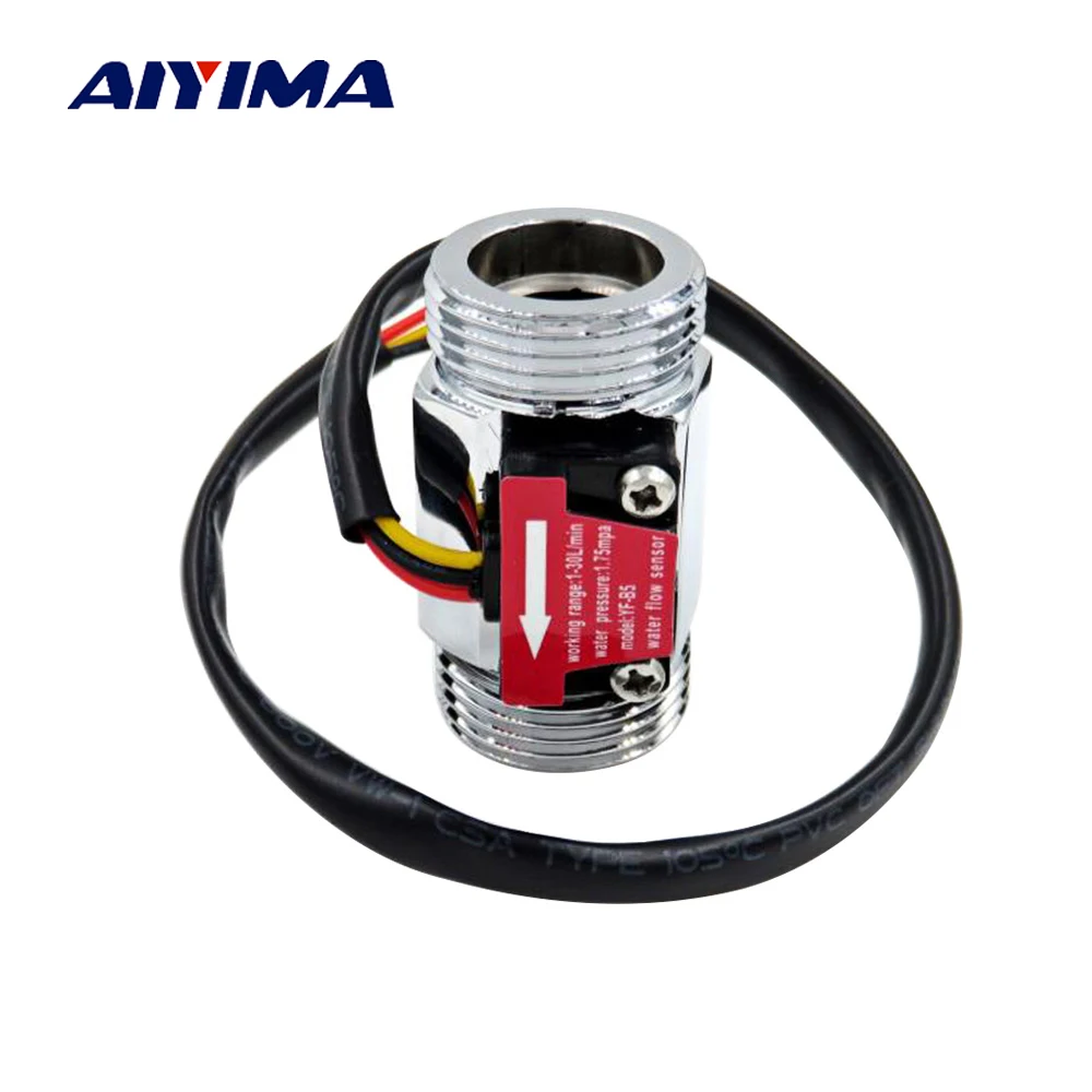 

Aiyima Water Flow Sensor DC5-15V 1-30L/min Hall Flowmeter Water Flow Meter liquid turbine flowmeter G1/2" G3/4"