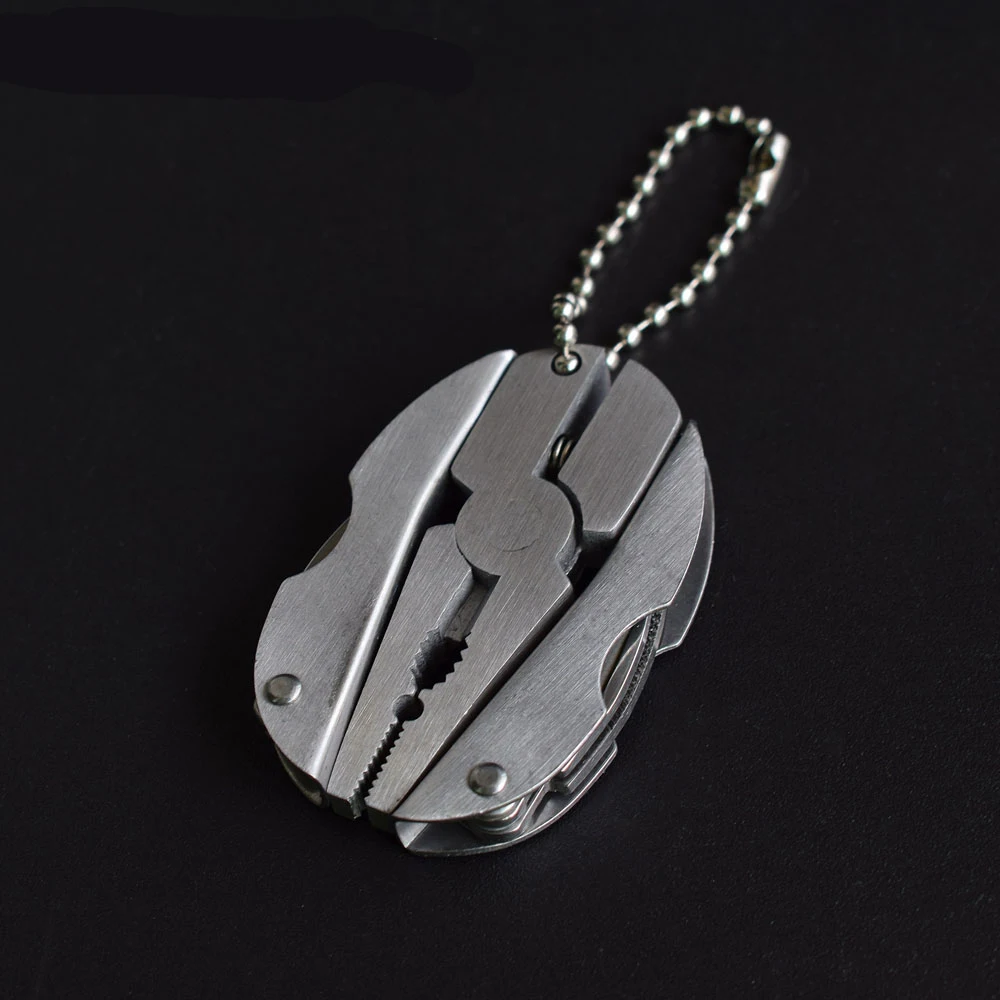 

Mini 6 in 1 Multi-purpose Pliers EDC Screwdriver Kit Fold Survival Key Chain Knives Portable Hunting Folding Pocket Outdoor Tool