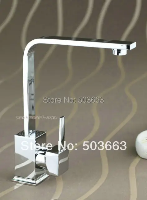 Fine Swivel Chrome Brass Bibcock Kitchen Faucet Spout Vessel Basin Sink Single Handle Deck Mounted Mixer