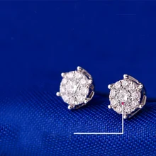 1CT Алмазный эффект GVBORI Pt950 серьги для Для женщин ювелирное изделие с бриллиантом серьги в виде короны Дизайн