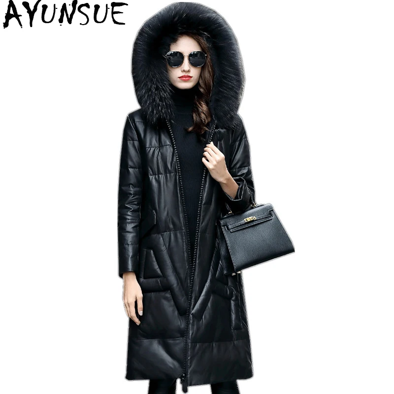 AYUNSUE Natural Sheepskin Coat Female Genuine Leather