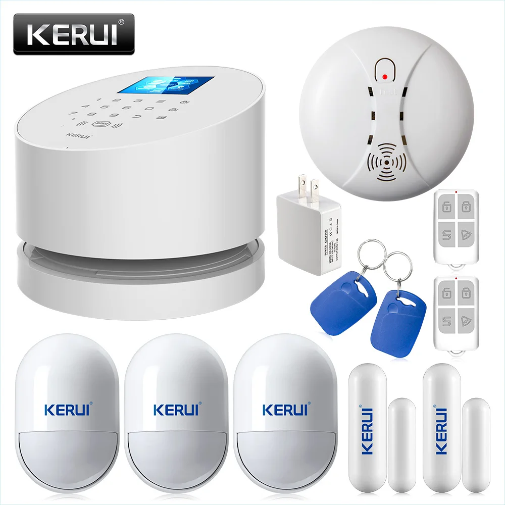 KERUI W2 WIFI NETWORK alarm IOS Android APP remote control WiFi GSM PSTN Burglar Home Security Alarm System KERUI W2 WIFI NETWORK alarm IOS Android APP remote control WiFi GSM PSTN Burglar Home Security Alarm System