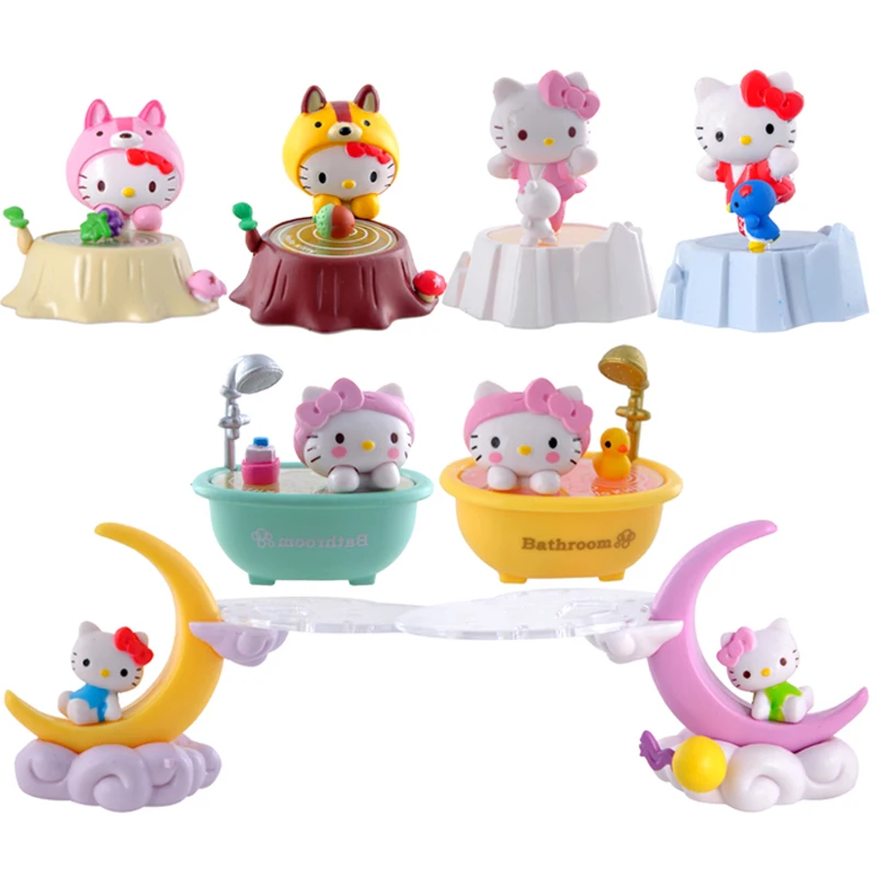 Новый ПВХ каждый день Ванна Луна Hello Kitty фигурку милый аниме собрать игрушку детей