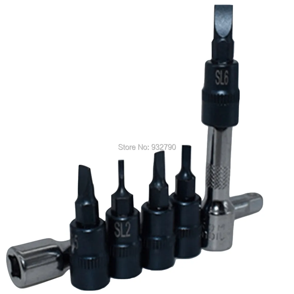 5pcs Screwdriver Bit Socket SL2 SL3 SL4 SL5 SL6 Slotted Impact Driver